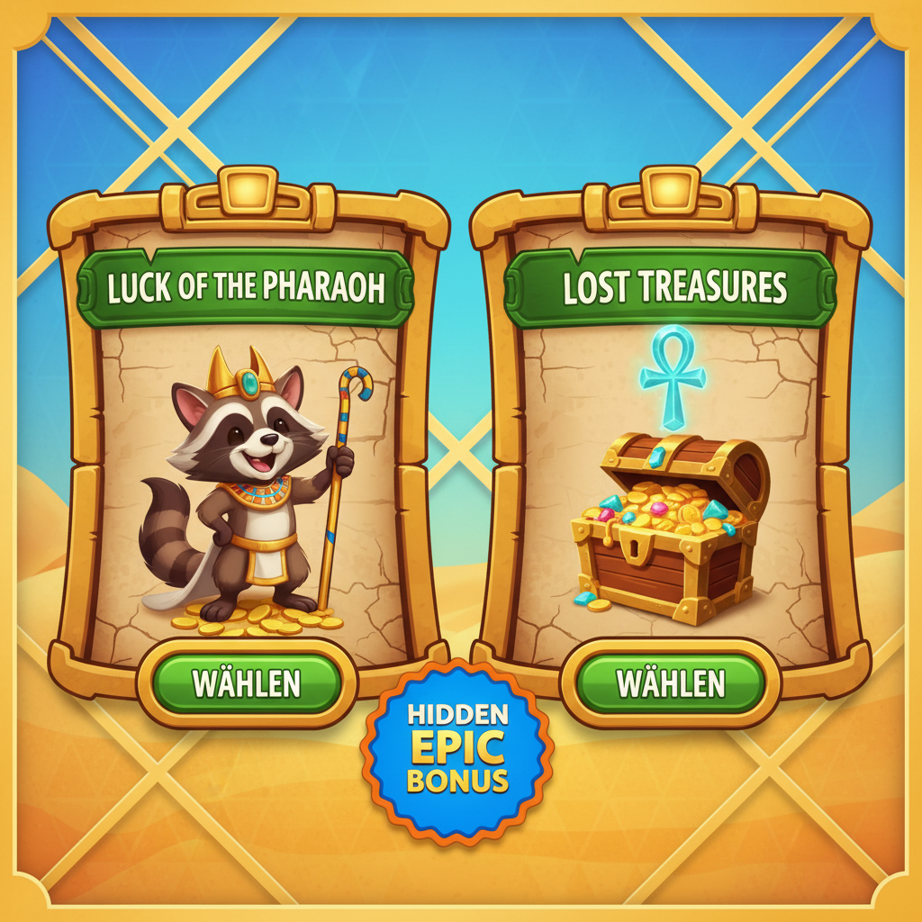 Le Pharaoh Bonus Choice: Auswahl zwischen Luck of the Pharaoh und Lost Treasures