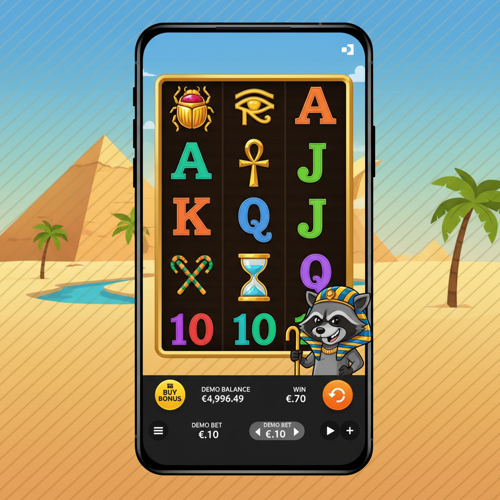 Le Pharaoh - Hauptspiel-Bildschirm auf dem Smartphone