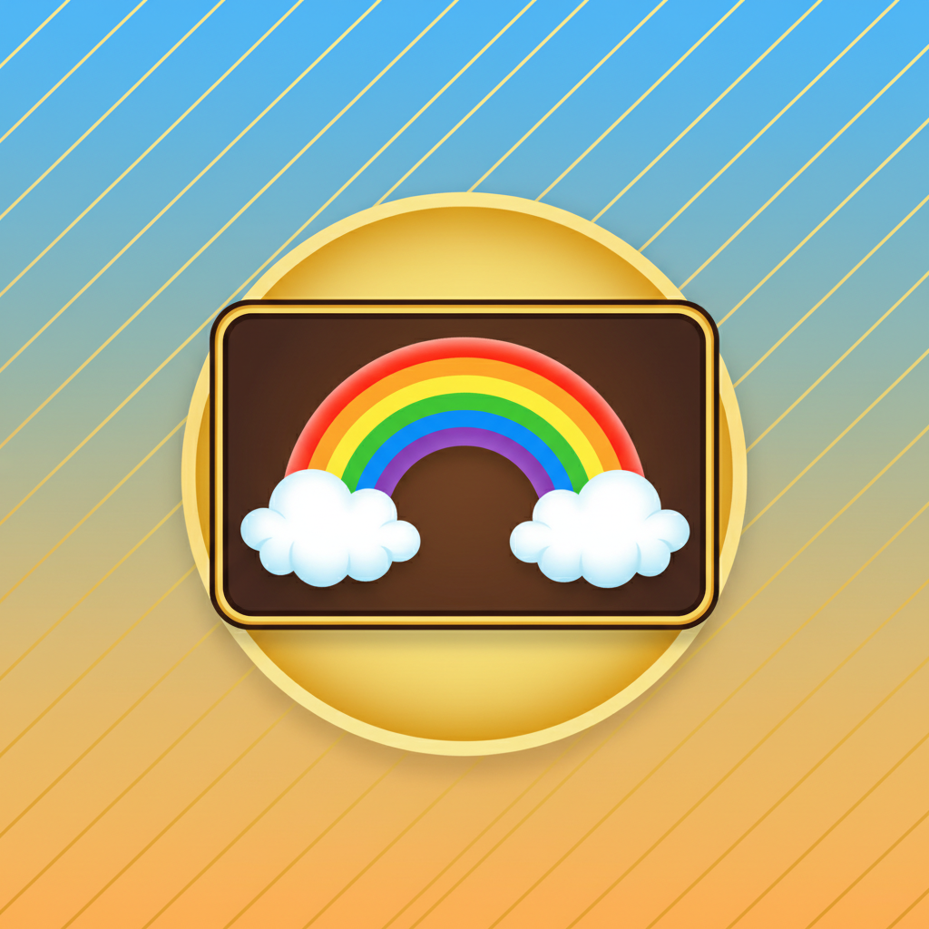 Le Pharaoh Rainbow-Symbol: Bunter Regenbogen über weißen Wolken