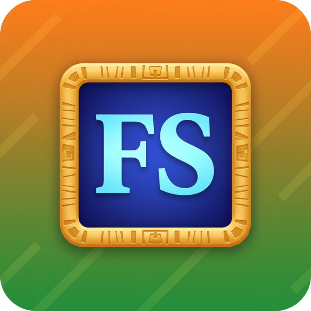 FS Scatter Symbol in Le Pharaoh — goldener Rahmen mit blauen FS Buchstaben