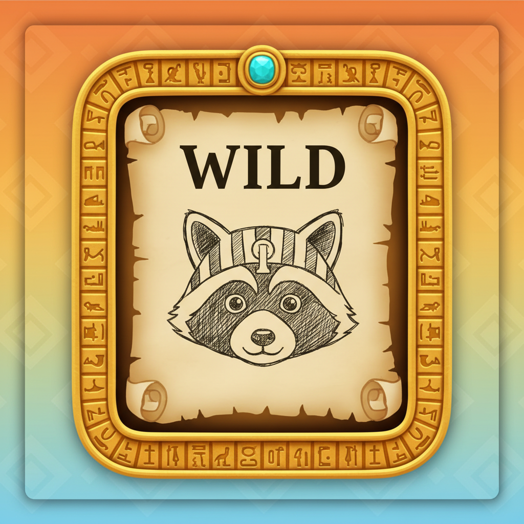 Wild Symbol in Le Pharaoh — Smokey der Waschbär auf Papyrus