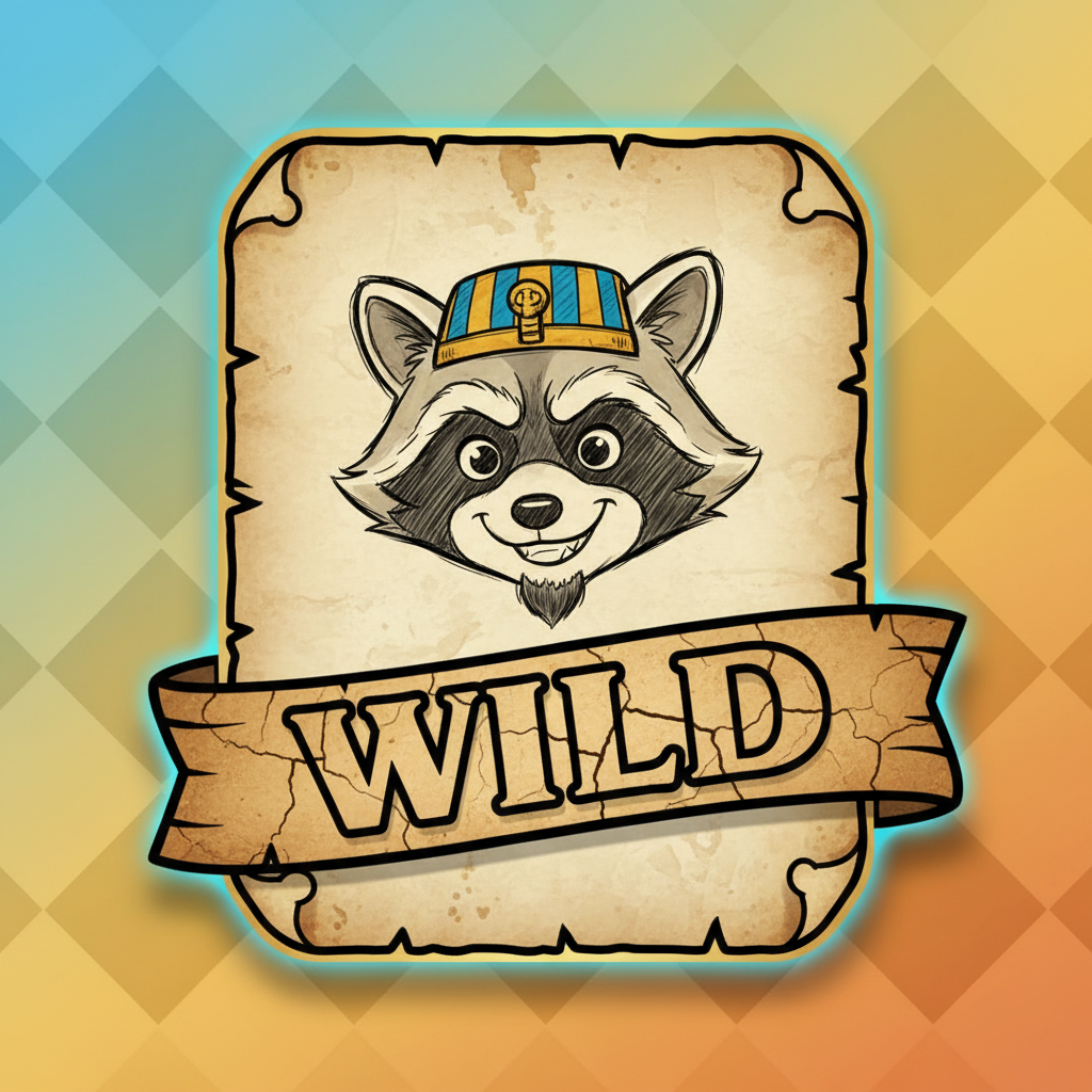 Le Pharaoh Wild-Symbol: Smokey der Waschbär auf Papyrus